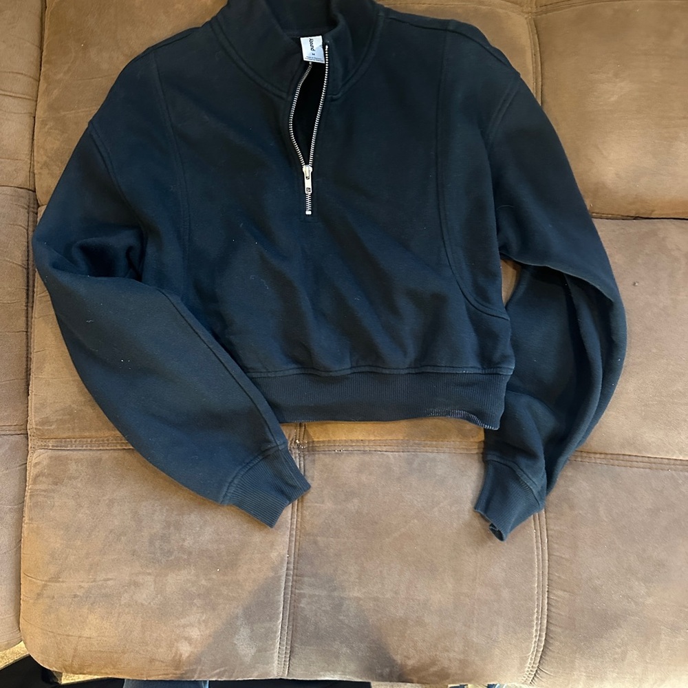 Elegant Black Half-Zip Women's Sweater
